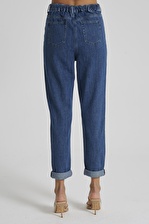 Gwen Koyu Mavi Normal Bel Beli Lastikli Regular Tapered Jean Pantolon C 4667-008