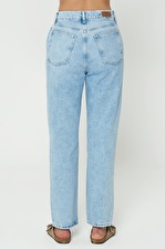  Diana Açık Mavi Yüksek Bel Yıpratmalı  Düğmeli Dad Straight Fit i Jean Pantolon C 4517-059