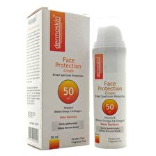 Dermoskin Face Protection 50 Faktör Nemlendirici Tüm Cilt Tipleri İçin Renksiz Yüz Güneş Koruyucu Krem 50 ml