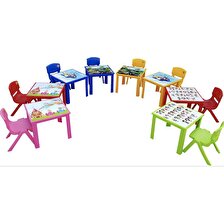 Çocuk Masa Sandalye Takımı Pembe Prenses 2S 1-3 Yaş İçin