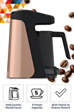 Goldstar Geniş Hazneli BPA Free Özellikli 5 Kişilik Türk Kahve Makinesi Siyah Gold ST-7345EG