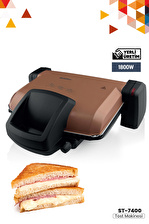 Goldstar ST7400 Gold 1800 Watt Çıkarılabilir Plakalı Isı Ayarlı Tost Ve Izgara Makinesi