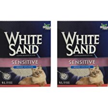 White Sand Sensitive Bentonit Kedi Kumu 6 Lt 2 Adet