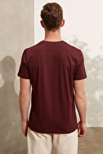 Bordo & More Yuvarlak Yaka Kısa Kollu Erkek Tişört | L