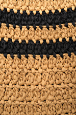 Bej Nina Renkli Çizgili Rafya Çanta Bag 42x31x11cm | Std