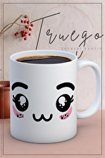 Baskılı Kupa Bardak Seramik Mug - Emoji