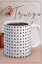 Baskılı Kupa Bardak Seramik Mug - Karo desen