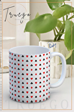 Baskılı Kupa Bardak Seramik Mug - Karo desen