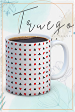 Baskılı Kupa Bardak Seramik Mug - Karo desen