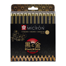 Sakura Pigma Micron Black Gold Edition Teknik Çizim Kalemi 10+2 Set