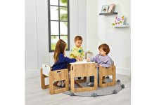Minera 2-4 Yaş Kumru Ahşap Montessori Çocuk Oyun, Çalışma ve Aktivite Masası ve Sandalyesi Seti