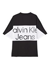 Calvin Klein Jeans Bisiklet Yaka Düz Siyah Erkek T-Shirt J30J322508BEH_BOLD LOGO COLORBLOCK