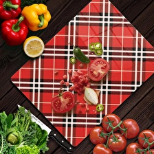 Decovetro Cam Kesme Tahtası Ekose Desenli 20x30 Cm