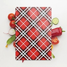Decovetro Cam Kesme Tahtası Ekose Desenli 20x30 Cm