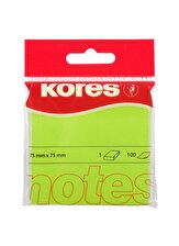 Kores Yeşil Çocuk Not Kağıdı  Not Kağıdı 75x75mm 100 ypr Yeşil