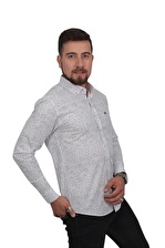Slimfit Kesim  Uzun Kollu Yakası Düğmeli Erkek Gömlek