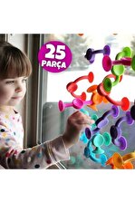 Vakum Molekül 25 Parça Yapı Taşları Fidget Duyusal Eğitici Oyuncak Squigz
