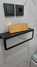 30 cm siyah Havlu Tutacağı Raf Metal Havlu Askısı Mutfak Banyo Raflı Havluluk Metal Raflı Havluluk