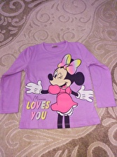 Minnie Mouse Desenli Mevsimlik Taytlı Lila Takım