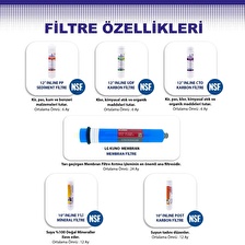 SAVORA Su Arıtma Cihazı Kapalı Kasa Pompalı 12 Aşamalı LG Chem Kuno Membran Filtresi 8 Lt. Metal Tanklı CKSWPFIM60M0L
