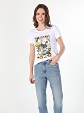 Beyaz Kadın Tshirt K.kol