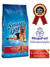 Smart Dog Biftekli Pirinçli Yetişkin Köpek Maması 5 Kg Açık Mama
