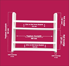 Emdief Home Carmen 2 Raflı Montessori Kitaplık – Çocuk Odası Kitaplığı