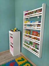 Çocuk Odası Kitap Rafları 4 Raflı İkeaa Çocuk Odası Kitap Rafı MDF Bebek Odası Kitaplığı