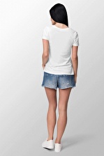 Taylor Swift Baskılı Dar Kesim Kadın Beyaz t-shirt