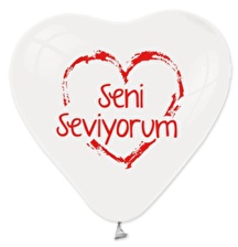 SENİ SEVİYORUM BALON KALP BEYAZ RENK 5 ADET (ŞİŞİRİLMEDEN GÖN) LATEKS DOĞUM GÜNÜ PARTİ HELYUM UYUMLU