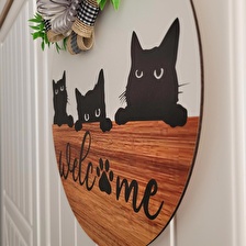 Meraklı Kedi Kapı Süsü (30 cm)