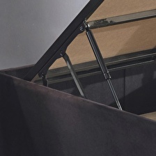 Niron Ela Baza -100x200 cm Tek Kişilik Sandıklı Siyah Kumaş Baza Silinebilir Soho Kumaş