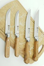 SürLaz Mutfak Bıçağı Seti 4'lü Kahverengi 