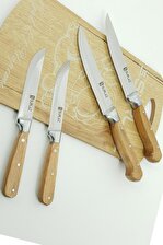 SürLaz Mutfak Bıçağı Seti 4'lü Kahverengi 