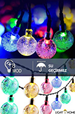 50 Led 7 Metre Renkli Kristal Küre 8 Modlu Bahçe Düğün Parti Dekor Işıkları Güneş Enerjili Işıklar