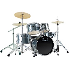 PEARL RS505C/C706 - Roadshow Charcoal Metallic 5 Parça (20B/10T/12T/14F/14S) Aksamlı & Zilli Akustik Davul Seti