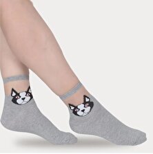 Shocks Kadın Köpekli Desen Tül Çorap