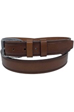 Taba Hakiki Deri Dikişli 3.5 cm.lik Klasik Erkek Kemer - 311-28