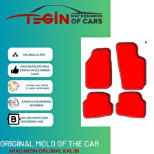 Volkwagen Polo 9n 2002-2009 Prime Siyah Kırmızı Deri Bej Kenar Paspas