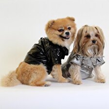 Maxstylespet  Pet Suni Deri Ceket - Siyah Rugan - Köpek ve Kedi Kıyafeti