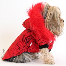 Maxstylespet  Pet Mont İmza Desenli Kırmızı Köpek Kedi Kıyafeti