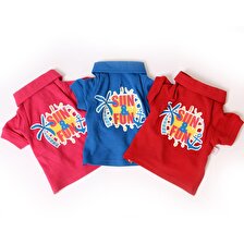 Maxstylespet  Lacoste Pet Tshirt (Sun&Fun) Kırmızı-  Köpek ve Kedi Kıyafeti 