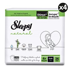 Sleepy Natural Aylık Paket Bebek Bezi 4+ Numara Maxi Plus 104'lü