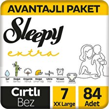Sleepy Extra Günlük Aktivite Avantajlı Paket Bebek Bezi 7 Numara Xxlarge 84'lü