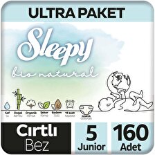 Sleepy Bio Natural U Ltra Paket Bebek Bezi 5 Numara Junior 160'lı