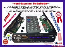 EU-01-12 Volt Araç Oto Teyp Beslemeli Dijtal MP3 Decoder Board Bluetooth Modül TF USB AUX SD Kart Mi