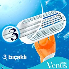 Gillette Venüs Riviera 2'li 3 Bıçaklı Tüm Cilt Tipleri İçin Manuel Tıraş Makinesi 