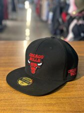 Chicago Bulls Siyah Kırmızı Logo Hip Hop Snapback Rapper Cap Şapka