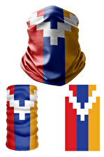 Multifunctional Flag of Artsakh-Флаг Арцаха Seamless UV+Face Mask Headband Bandana Do Rag Hairband