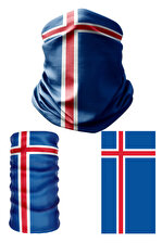 Multifunctional Flag of İceland-Fáni Íslands Seamless UV+Face Mask Headband Bandana Do Rag Hairband